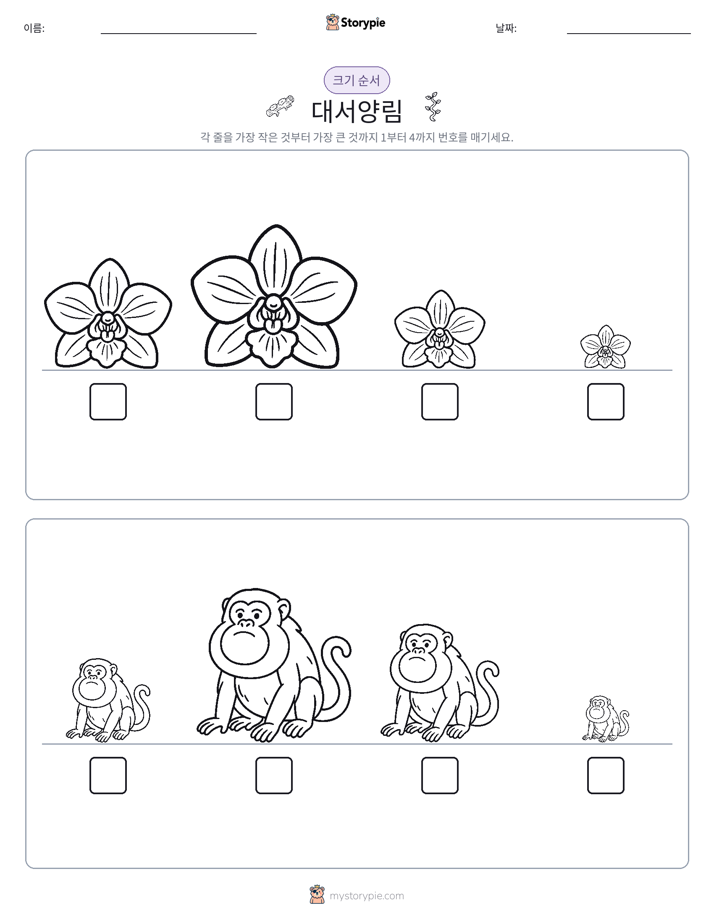 크기 순서