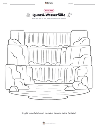 Iguazú-Wasserfälle druckbare Arbeitsblatt Vorschau
