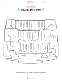 Iguazu Şelaleleri yazdırılabilir çalışma sayfası önizlemesi