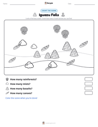 Iguazu Falls printable worksheet preview