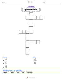 Iguazu Falls printable worksheet preview