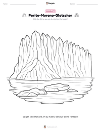 Perito-Moreno-Gletscher druckbare Arbeitsblatt Vorschau