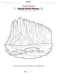 Vista previa de la hoja de trabajo imprimible de Glaciar Perito Moreno