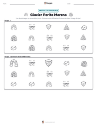 Aperçu de la feuille de travail imprimable Glacier Perito Moreno
