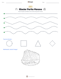 Aperçu de la feuille de travail imprimable Glacier Perito Moreno