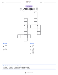 Aconcagua printable worksheet preview
