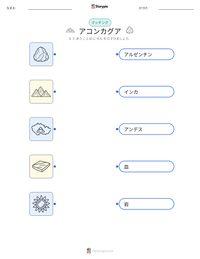 アコンカグア の印刷可能ワークシートプレビュー