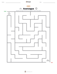 Aconcagua printable worksheet preview