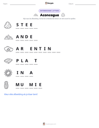 Aconcagua afdrukbare werkblad voorbeeld