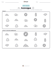 Aconcagua printable worksheet preview