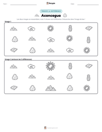 Aperçu de la feuille de travail imprimable Aconcagua