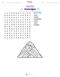 Aconcagua printable worksheet preview