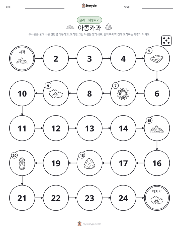 주사위 굴리고 이동하기 게임