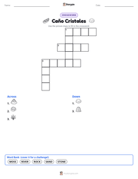 Caño Cristales printable worksheet preview