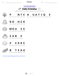 Aperçu de la feuille de travail imprimable Caño Cristales