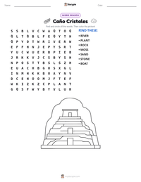 Caño Cristales printable worksheet preview