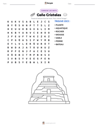 Aperçu de la feuille de travail imprimable Caño Cristales