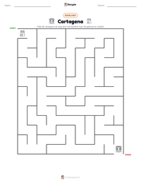 Cartagena afdrukbare werkblad voorbeeld