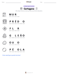 Prévia da folha de atividades imprimível Cartagena