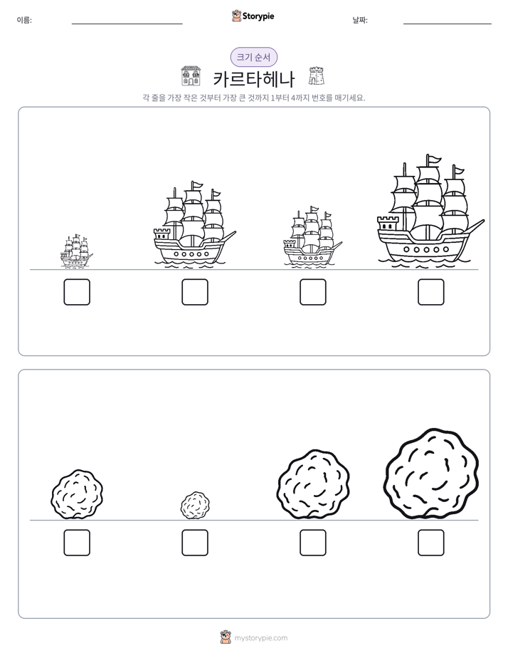 크기 순서