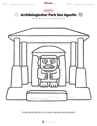 Archäologischer Park San Agustín druckbare Arbeitsblatt Vorschau