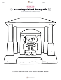 Archeologisch Park San Agustín afdrukbare werkblad voorbeeld