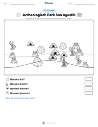 Archeologisch Park San Agustín afdrukbare werkblad voorbeeld