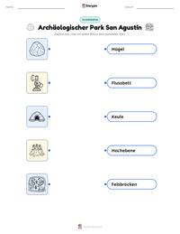 Archäologischer Park San Agustín druckbare Arbeitsblatt Vorschau
