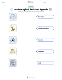 Archeologisch Park San Agustín afdrukbare werkblad voorbeeld