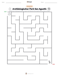 Archäologischer Park San Agustín druckbare Arbeitsblatt Vorschau