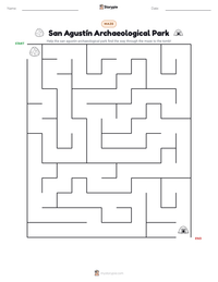San Agustín Archaeological Park printable worksheet preview
