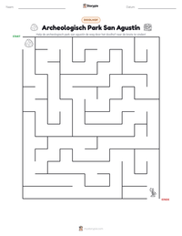 Archeologisch Park San Agustín afdrukbare werkblad voorbeeld