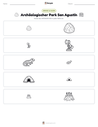Archäologischer Park San Agustín druckbare Arbeitsblatt Vorschau