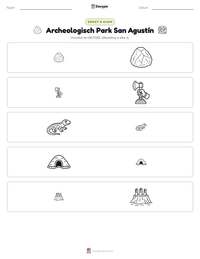 Archeologisch Park San Agustín afdrukbare werkblad voorbeeld