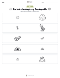 Podgląd drukowalnego arkusza ćwiczeń Park Archeologiczny San Agustín
