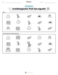 Archäologischer Park San Agustín druckbare Arbeitsblatt Vorschau