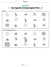 San Agustín Archaeological Park printable worksheet preview