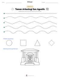 Prabaca lembar kerja cetak Taman Arkeologi San Agustín