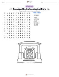 San Agustín Archaeological Park printable worksheet preview