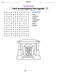 Podgląd drukowalnego arkusza ćwiczeń Park Archeologiczny San Agustín
