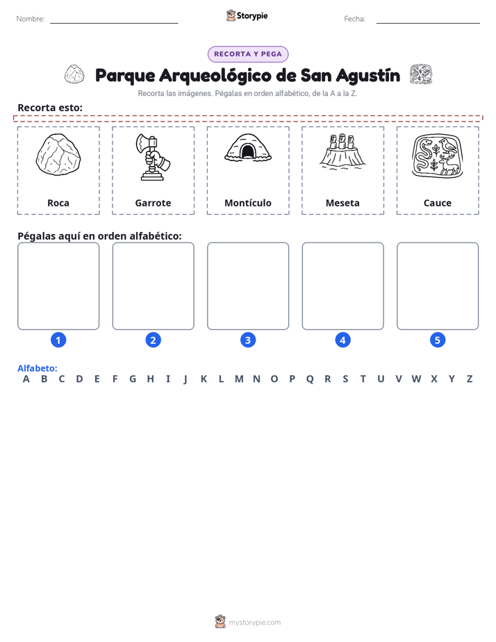 Cortar y Pegar el Alfabeto