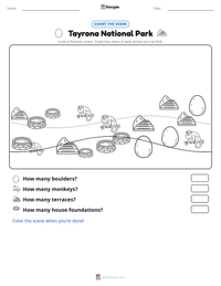 Tayrona National Park printable worksheet preview