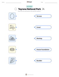 Tayrona National Park printable worksheet preview