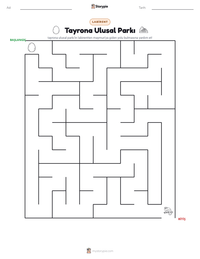 Tayrona Ulusal Parkı yazdırılabilir çalışma sayfası önizlemesi
