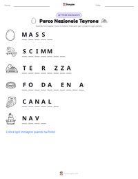 Anteprima della scheda stampabile di Parco Nazionale Tayrona