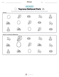 Tayrona National Park printable worksheet preview