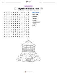 Tayrona National Park printable worksheet preview