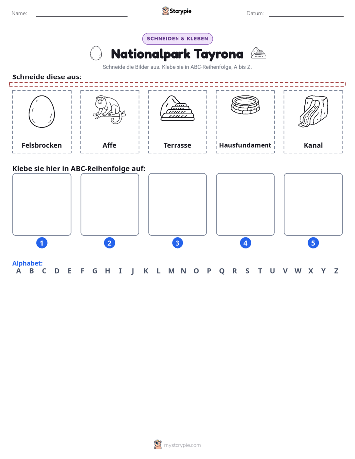 Schneiden & Einfügen Alphabet