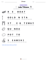 Lake Titicaca printable worksheet preview