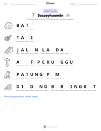 Prabaca lembar kerja cetak Sacsayhuamán